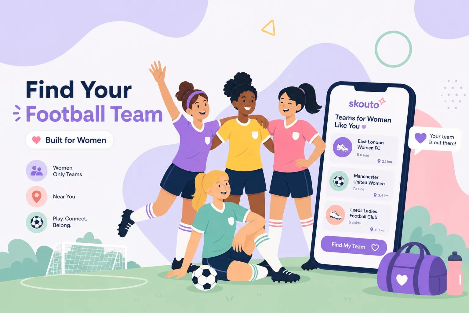 How Skouto is helping women find football teams in the UK